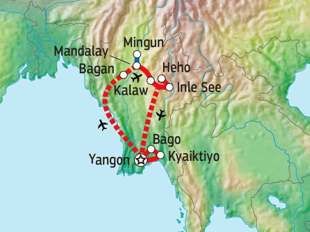 151Y10256 Myanmar - Land der Pagoden Karte